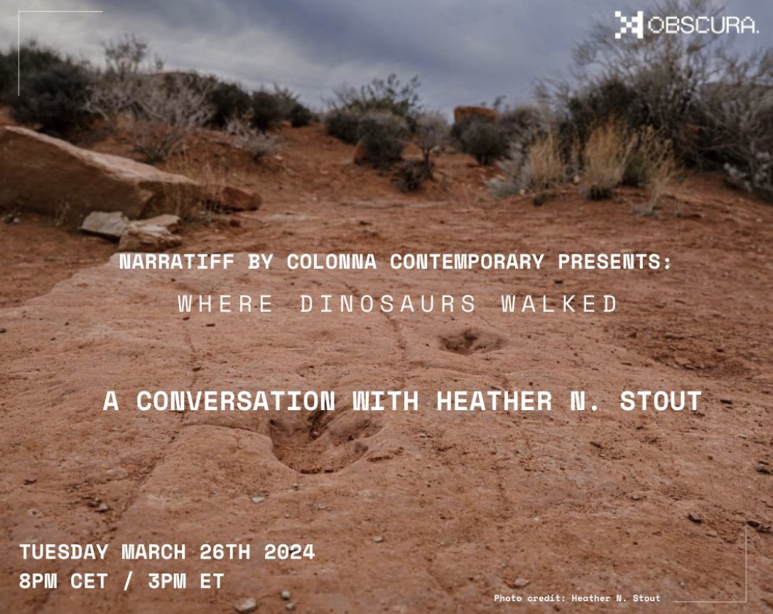 Where Dinosaurs Walked by @HeatherNStout minted on @TransientLabs artist's sovereign contract and featuring T.R.A.C.E. digital authentication and @atomicform Proof of Exhibition protocol is available on @foundation