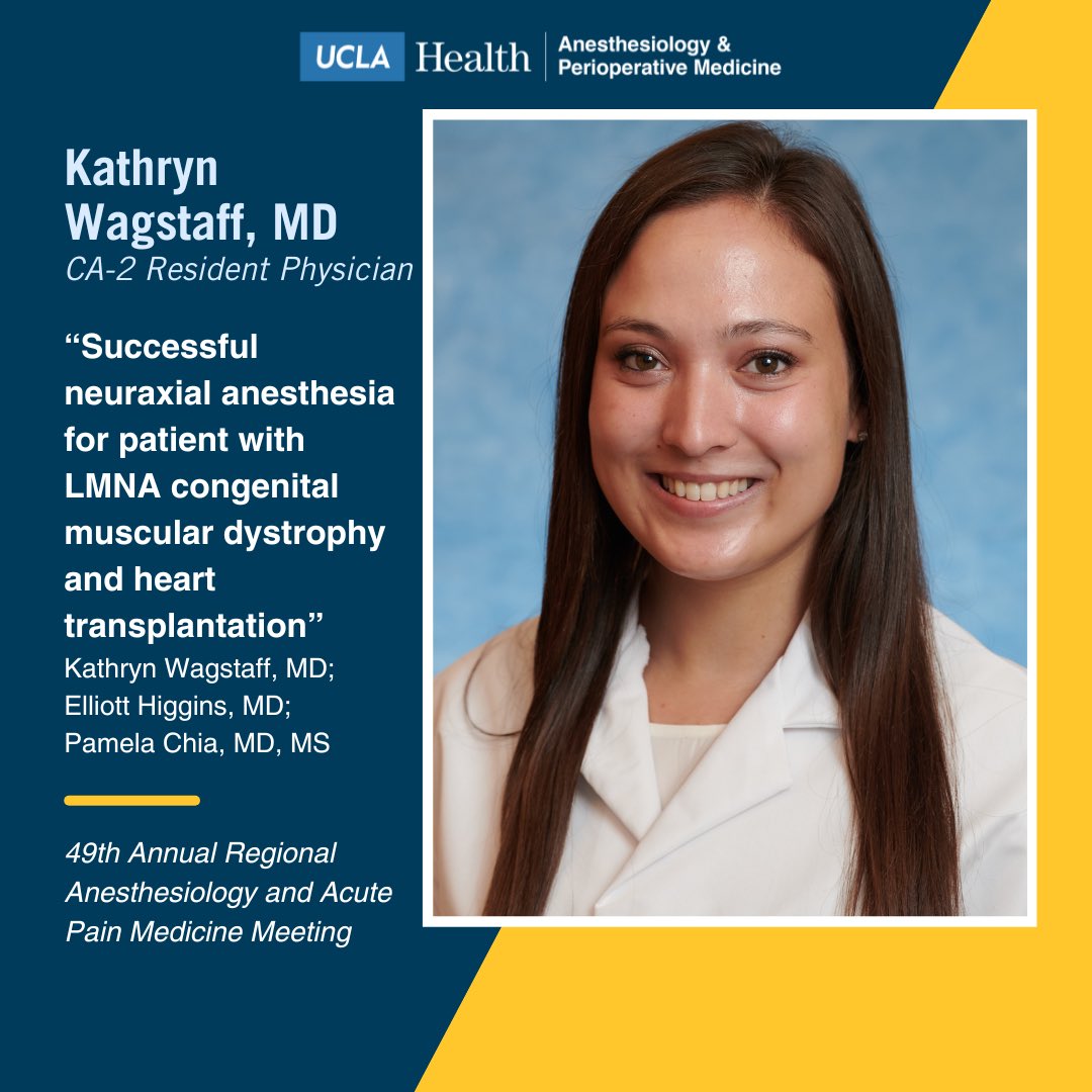 #FeatureFriday Congratulations to our 2 residents and 4 fellows that presented at the 49th Annual @asra_society Meeting! 🎉 (1/2) CA-2 Resident Physicians ✨ Mishan Rambukwella, MD, MBA ✨ Kathryn Wagstaff, MD