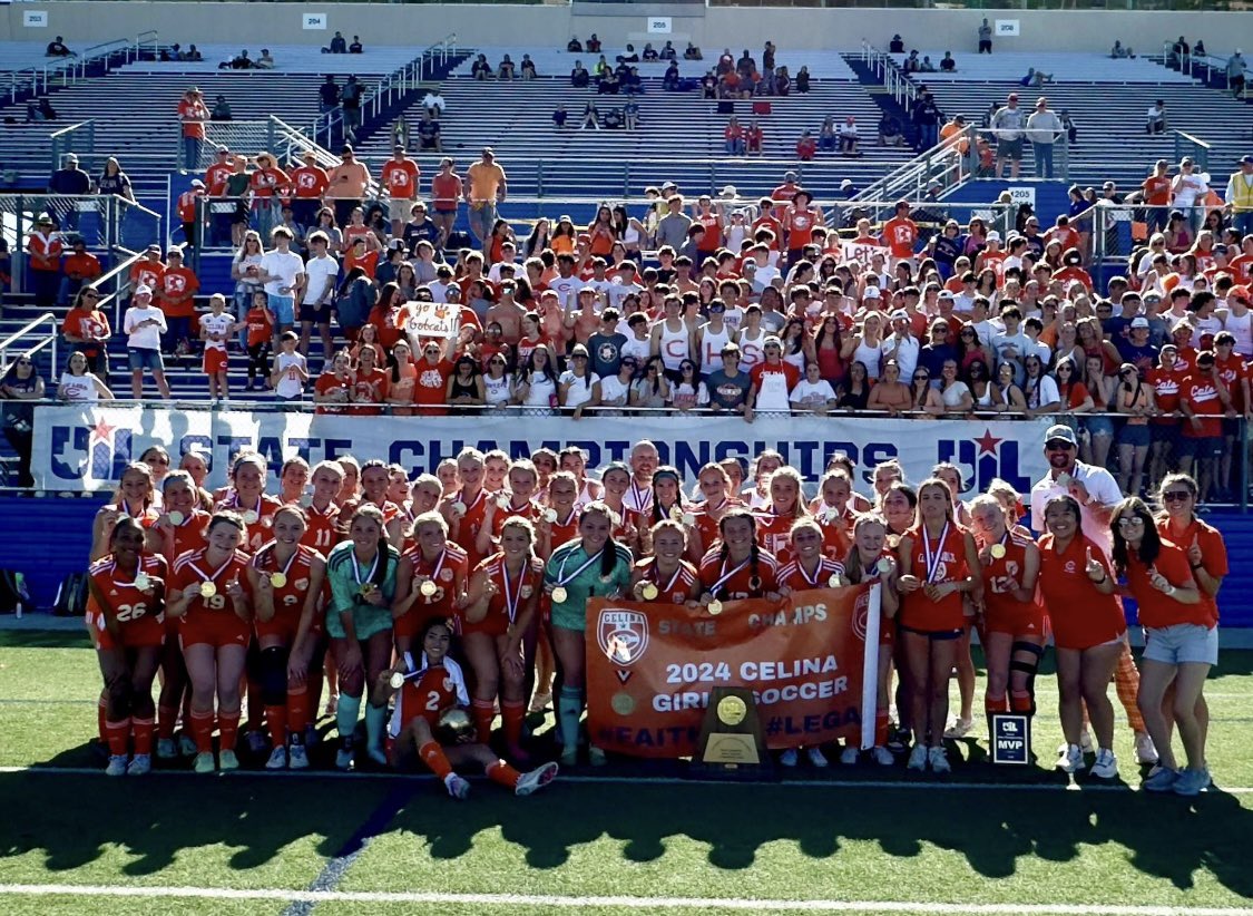 3X STATE CHAMPS!! So bittersweet to of played my last HS game for Celina🧡⚽️ got a nice assist to my MVP @1GracePritchard ⚽️ 🥉🥇🥇🥇to my girls I LOVE YOU BIG!! @CelinaSoccer @MWelchSLM @Gosset41 @tascosoccer @uiltexas