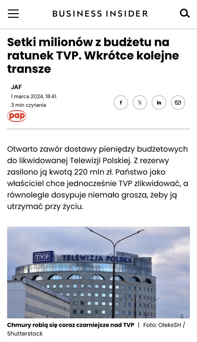 2020 rok rząd ZP przeznacza 2000000000 na dofinansowanie TVP. Darcie szat, histeria rząd wybrał między dotacją na onkologię a TVP.
13.12.2023-12.04.2024 rząd przeznacza 820000000 zł na dofinansowanie likwidowanej TVP. Cisza. Nikt już przecież nie choruje na nowotwory.
Aha….