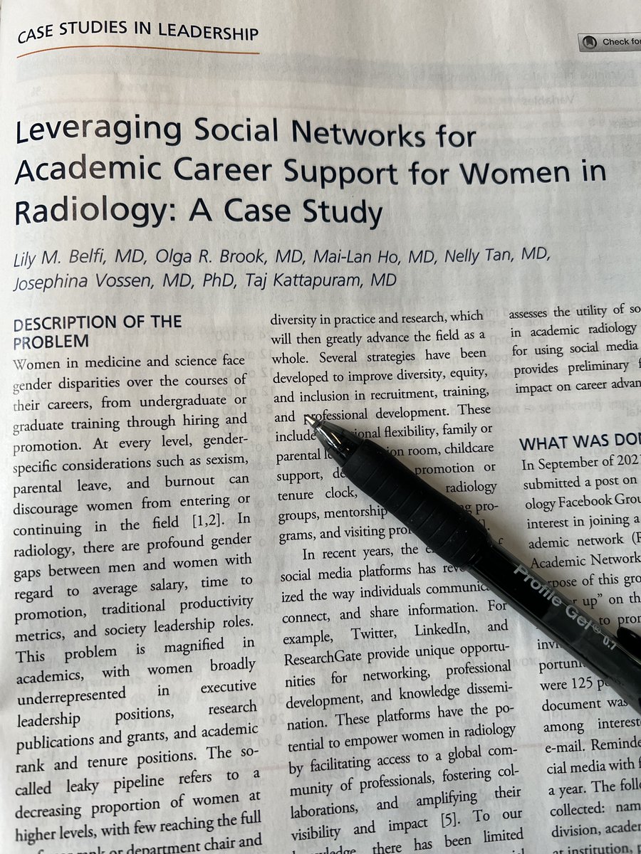 Hey @RadChicks this Pubs for you! @olgabrook @TajKatt @nellytanmd @mailanho @JACRJournal @AAWR_org #radxx #radiology Leveraging Social Networks for Academic Career Support for Women in Radiology: A Case Study pubmed.ncbi.nlm.nih.gov/37820840/