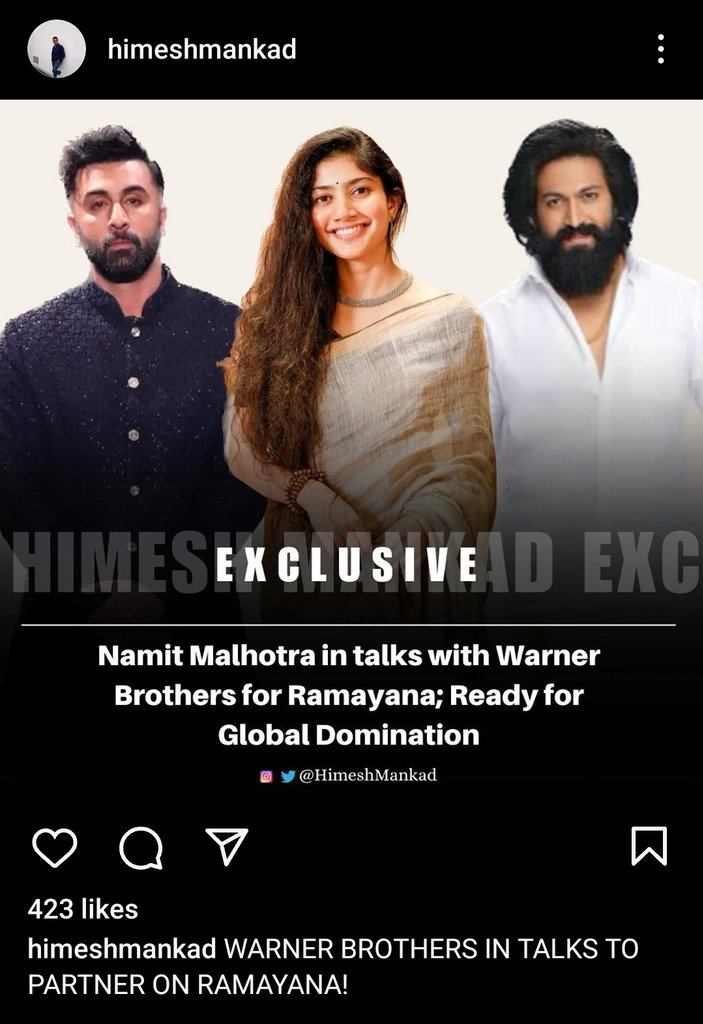 Himesh's instagram post is hot 
#Ramayana 🙏