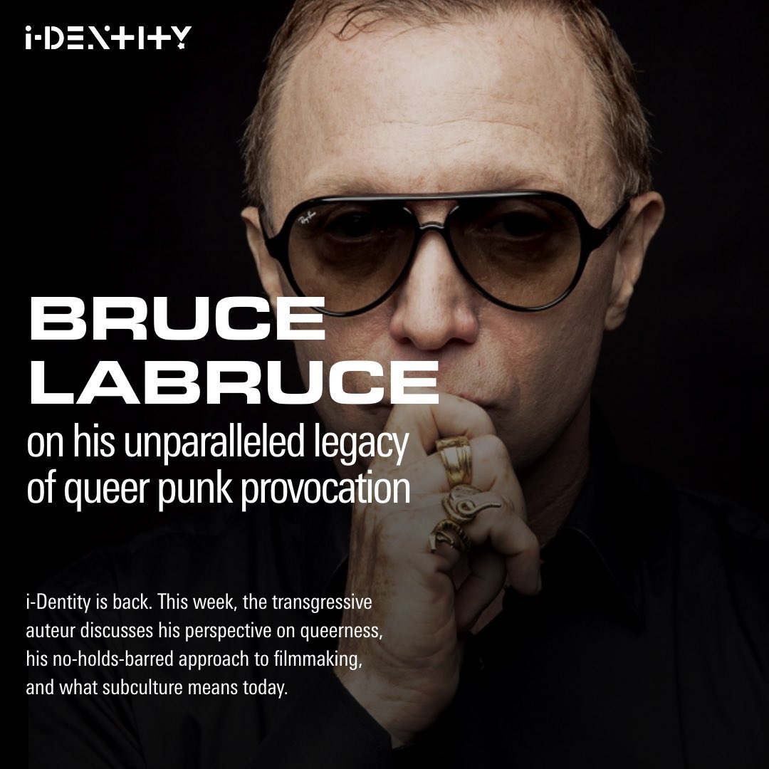 In Episode 6 of the i-Dentity podcast, @BruceLaBruce — one of modern cinema’s best acclaimed queer punk provocateurs — discusses queercore, his journey as a filmmaker, unsimulated sex scenes as sociopolitical commentary, and the significance behind some of his films’ most