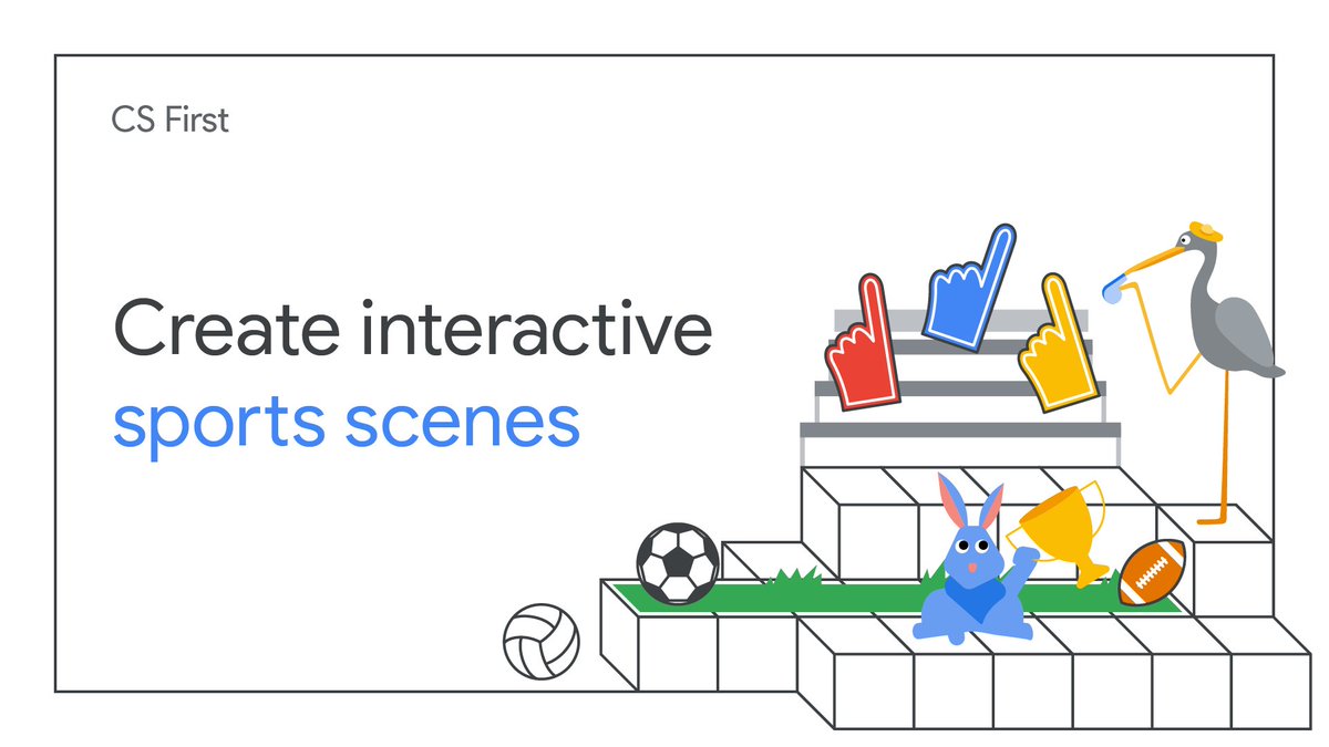 GoogleForEdu's tweet image. Elevate your CS game with #CSFirst! Enable students to recreate their favorite sports moments, craft engaging commercials or write their own commentary. Dive in now and blend sportsmanship with coding skills on the digital court. goo.gle/3DaBeYm