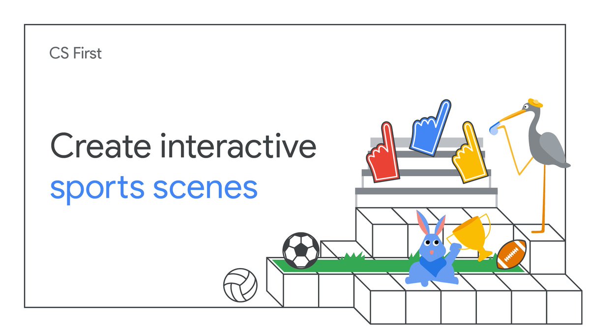 Elevate your CS game with #CSFirst! Enable students to recreate their favorite sports moments, craft engaging commercials or write their own commentary. Dive in now and blend sportsmanship with coding skills on the digital court. goo.gle/3DaBeYm