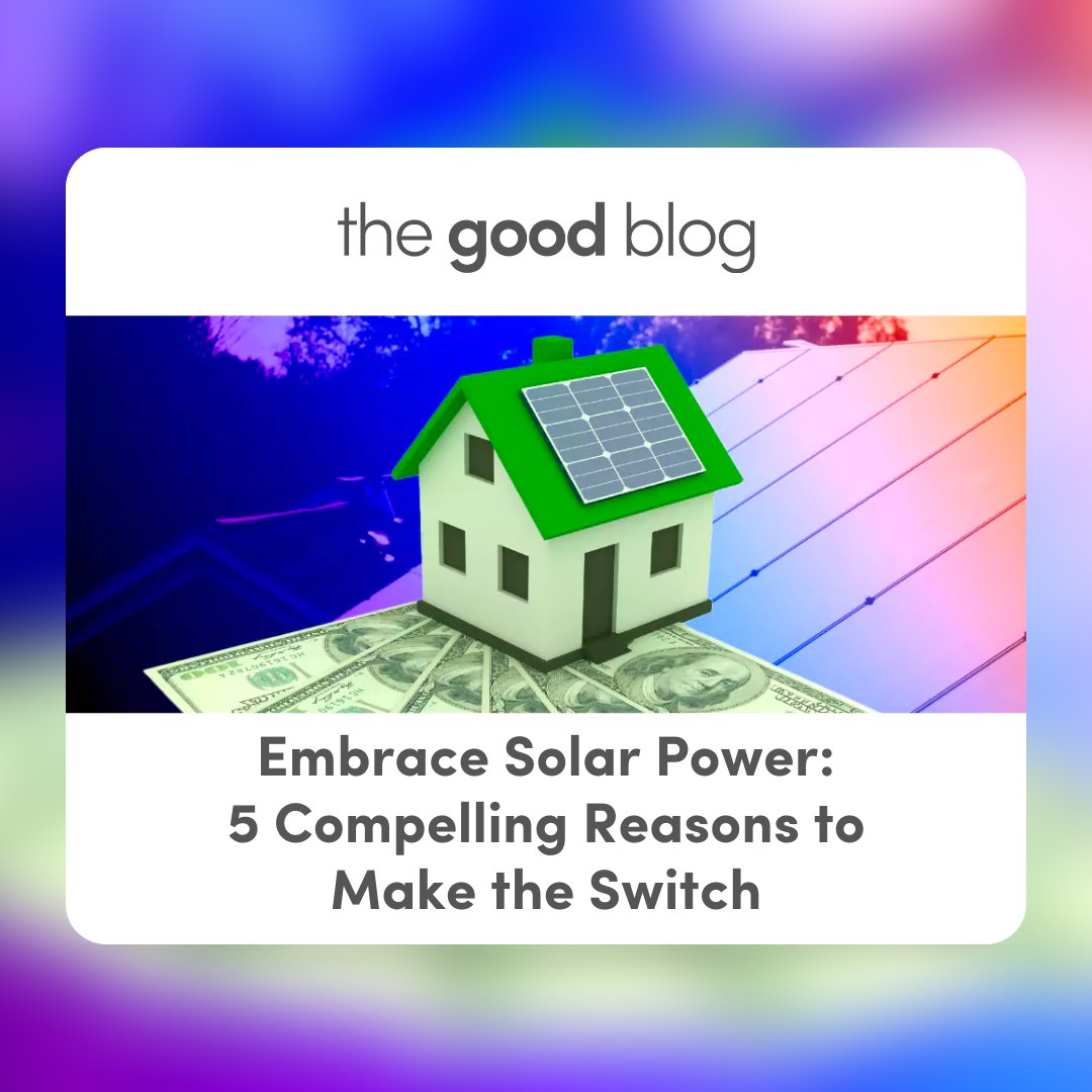 Going solar is more accessible and affordable than ever. Hesitant to take the leap? From savings to resilience, explore the solar revolution and dive into 5 game-changing reasons to make the switch now. Read more on The Good Blog ♾️ goodleap.com/blog/embrace-s… Unlock the full…