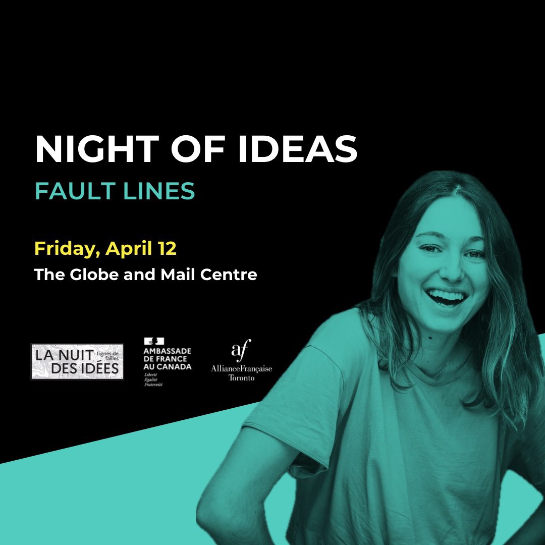 Join us @ 4:30pm @globeandmail Centre for the #DXC24 Night of Ideas featuring @CamilleEtienne_ & @superwuster. French global initiative, Night of Ideas: Fault Lines is co-presented in partnership w/ @franceaucanada & Alliance Française Toronto. Details: democracyxchange.org