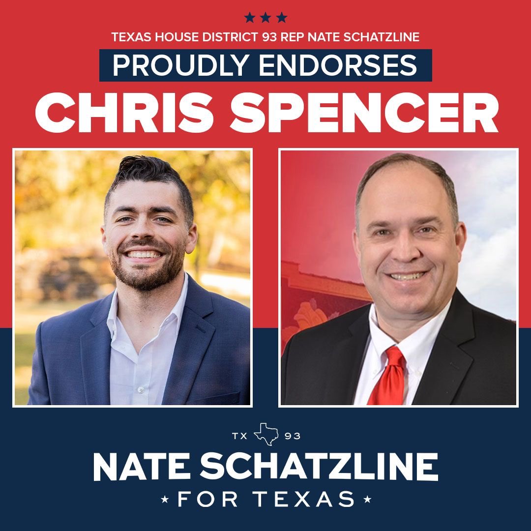I am proud to endorse @grocerygr for the Texas House! I have full confidence that Chris Spencer will fight to secure our Texas border, empower parents in their child’s education, and take a stand for our @TexasGOP priorities!