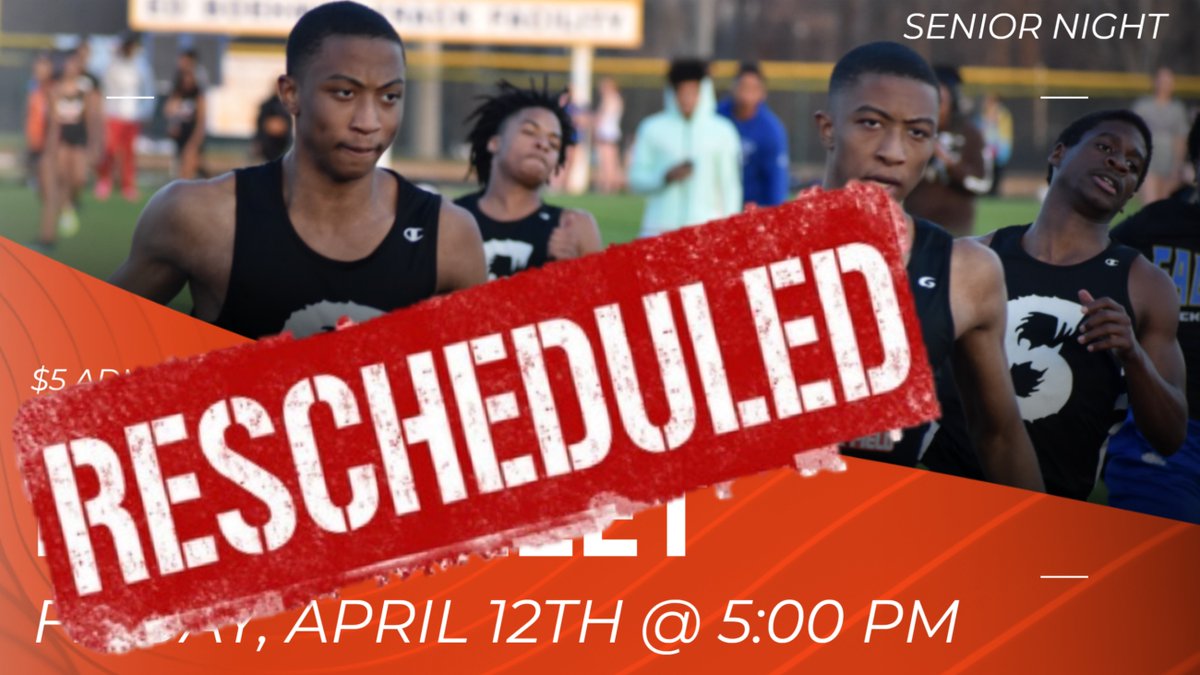 Tonight's track has been moved to Monday, April 15th @ 5:00 pm. Senior night recognition will take place before the meet starts. Admission is $5. Come support your Tigers