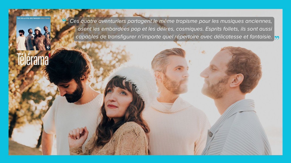 Merci <a href="/Telerama/">Télérama</a> pour votre belle critique de l’album « Venus Rising » du @TrioSR9 et Kyrie Kristmanson ✨