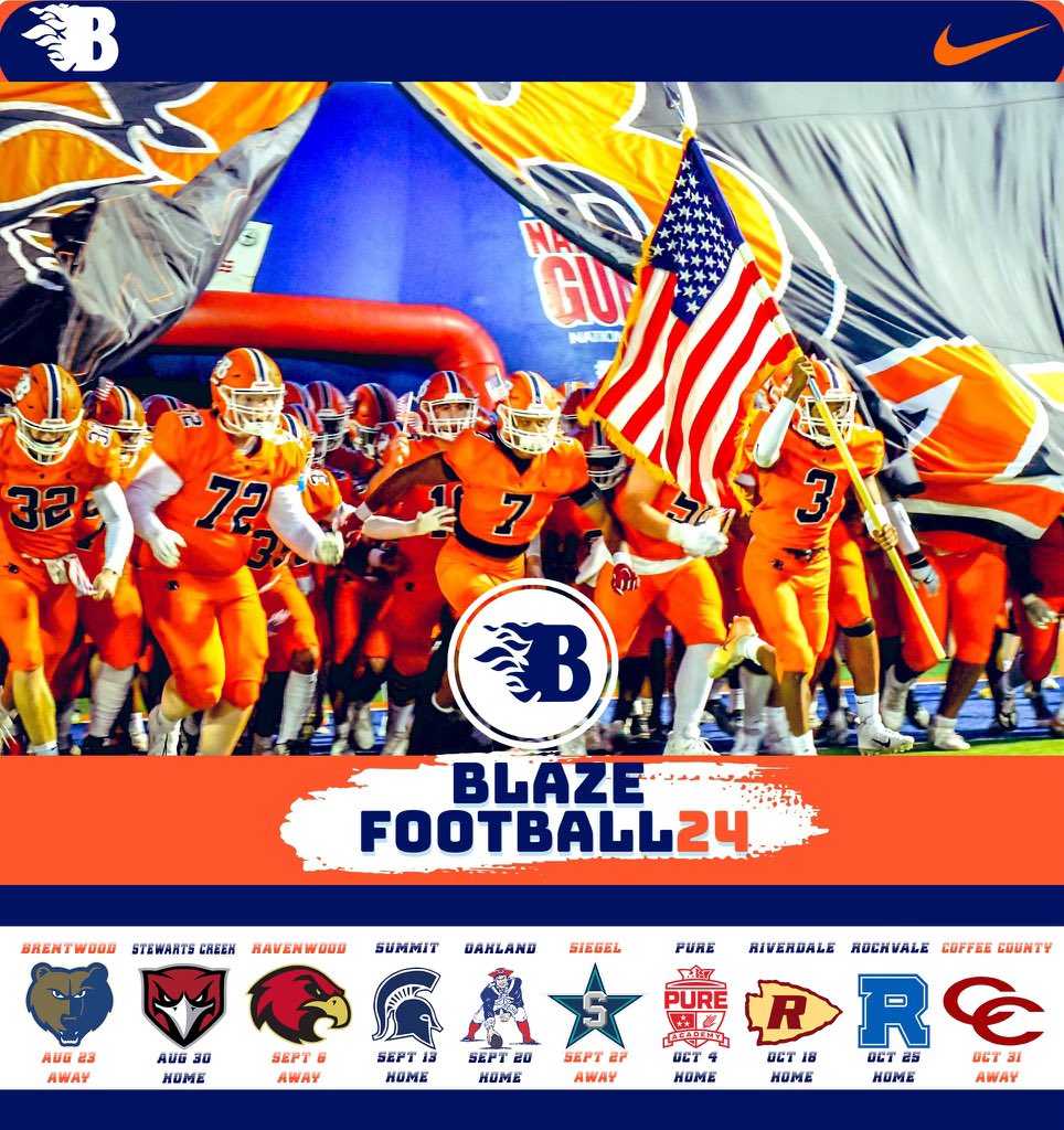 A Reminder!!! Please mark your Calendars for this upcoming season! Come out and Support your Blaze!! #WeAreBlackman