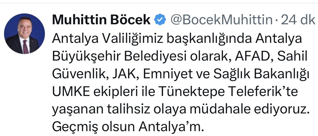 Senin eserin @BocekMuhittin ANET AŞ adlı sorumlu belediye şirketi, asli işi olan bakımları yapmak yerine; arpalığınız haline gelirse; şimdiye kadar şans eseri yaşanmamış felaket, kapıyı çalar! Mesele şu ki; tüm rezilliklerinize rağmen, 31 Martta milletimiz, başkaca nedenlerin…