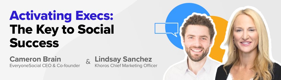 Are your execs missing from the social media scene? That affects your company's reputation — and its market value. 😮 So join EveryoneSocial CEO Cameron Brain and Khoros CMO Lindsay Sanchez for an enlightening webinar on the power of executive presence. bit.ly/4atPold