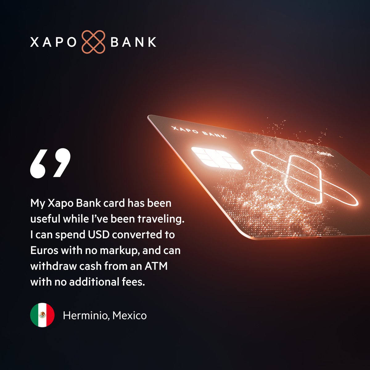 🌍 The #XapoBank debit card is your best travel companion: no foreign  exchange fees, free ATM withdrawals, and up to 1.1% cashback paid in # Bitcoin. Discover the simplest way to make global