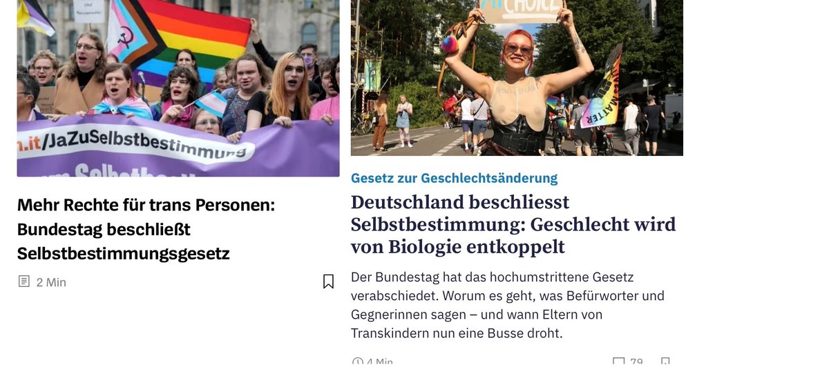 So unterschiedliche Beschreibungen... @derspiegel und @tagesanzeiger. @mbinswanger fokussiert einmal mehr nicht auf die Bedürfnisse jener, für die das Gesetz gilt, sondern auf etwaige Missbräuche. Die Gegnerschaft erhält ein mehrfaches an Platz wie die Befürworter*innen.