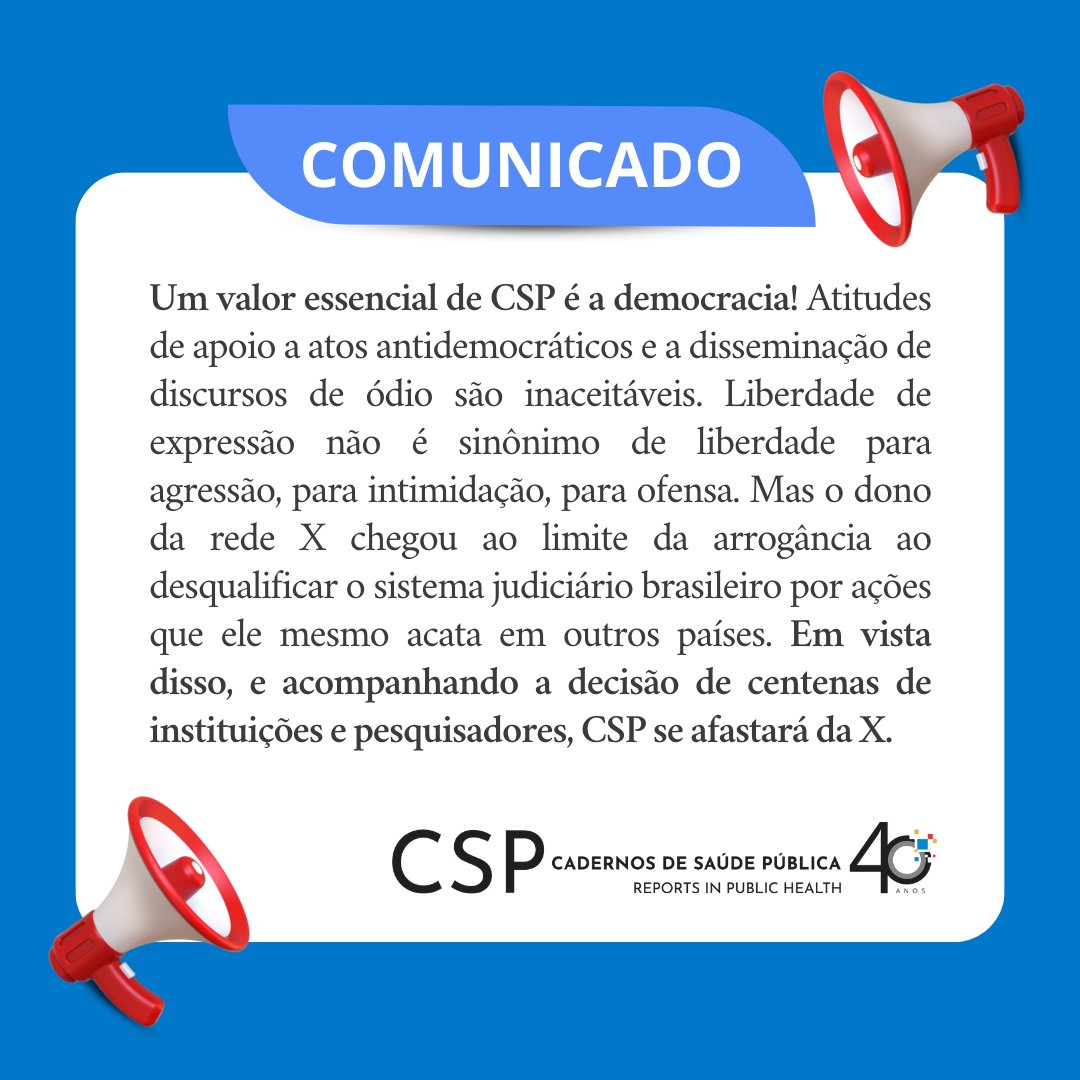 📢Comunicado: CSP se pronuncia sobre o X.