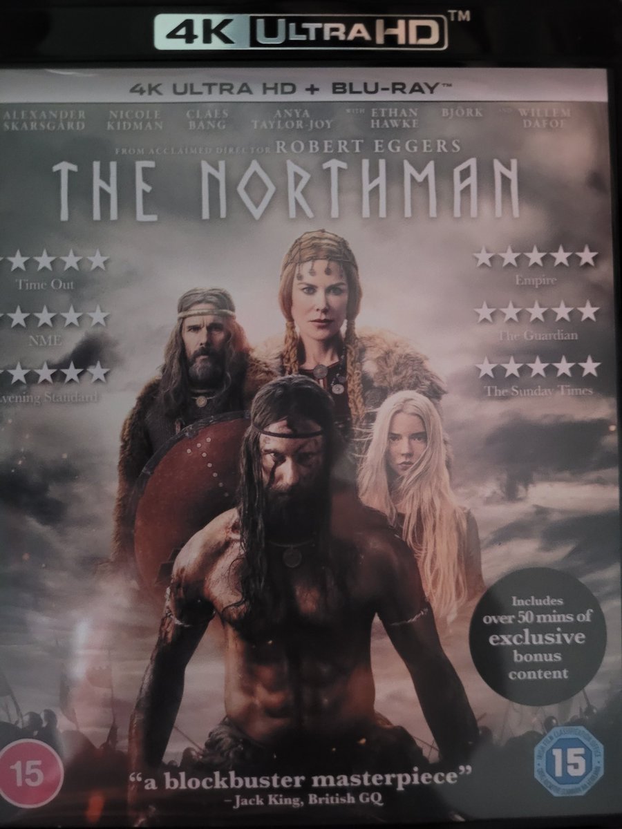 been a while since i watched a film, tonight is #thenorthman in glorious 4K