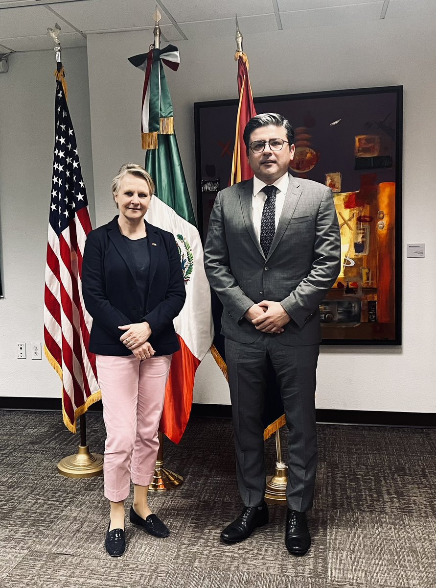 I had a great meeting yesterday with my friend, Carolin Gey, Honorary Consul of Germany🇩🇪 in Arizona 🇺🇸🌵. We discussed the pivotal role of the consular corps in Arizona in light of the state’s increasing significance on the global stage 🗺️ 📈