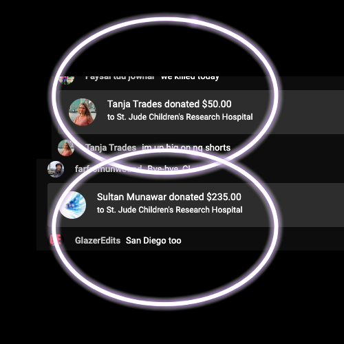 ZTheTrader's tweet photo. Shout out to @TanjaTrades for joining the trading stream this morning &amp; for donating to St Jude.

Every livestream since '21 has been a St. Jude fundraiser &amp; I haven't taken a dime on streams.

Also shout out to Sultan who always donates a portion of his winnings on stream. https://t.co/FsStyJIDBU