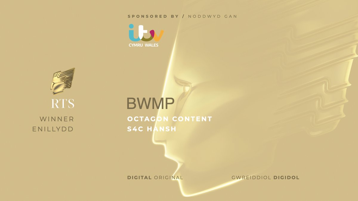 @UniSouthWales @GelertPost @Slam_Media @BBCWales @UKScreenSkills Many congratulations to BWMP for snapping up the Digital Original award! 👏 Llongyfarchiadau i @OctagonContent a @HanshS4C am ennill y wobr Gwreiddiol Digidol! #RTSCymruAwards