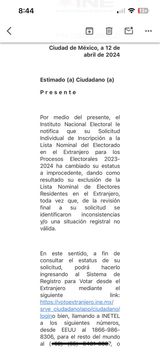 ¿Que pasa <a href="/INEMexico/">@INEMexico</a>? Mi solicitud para votar en el extranjero era procedente y ahora me ha llegado notificación que es improcedente y no estoy incluido en la lista nominal. 

No soy el único en esta situación.

<a href="/Juan_OrtizMX/">Juan Ortiz 🗳️👁‍🗨</a> <a href="/AXL_BELFORT/">AXL</a> <a href="/macciudadano/">Mac.</a>