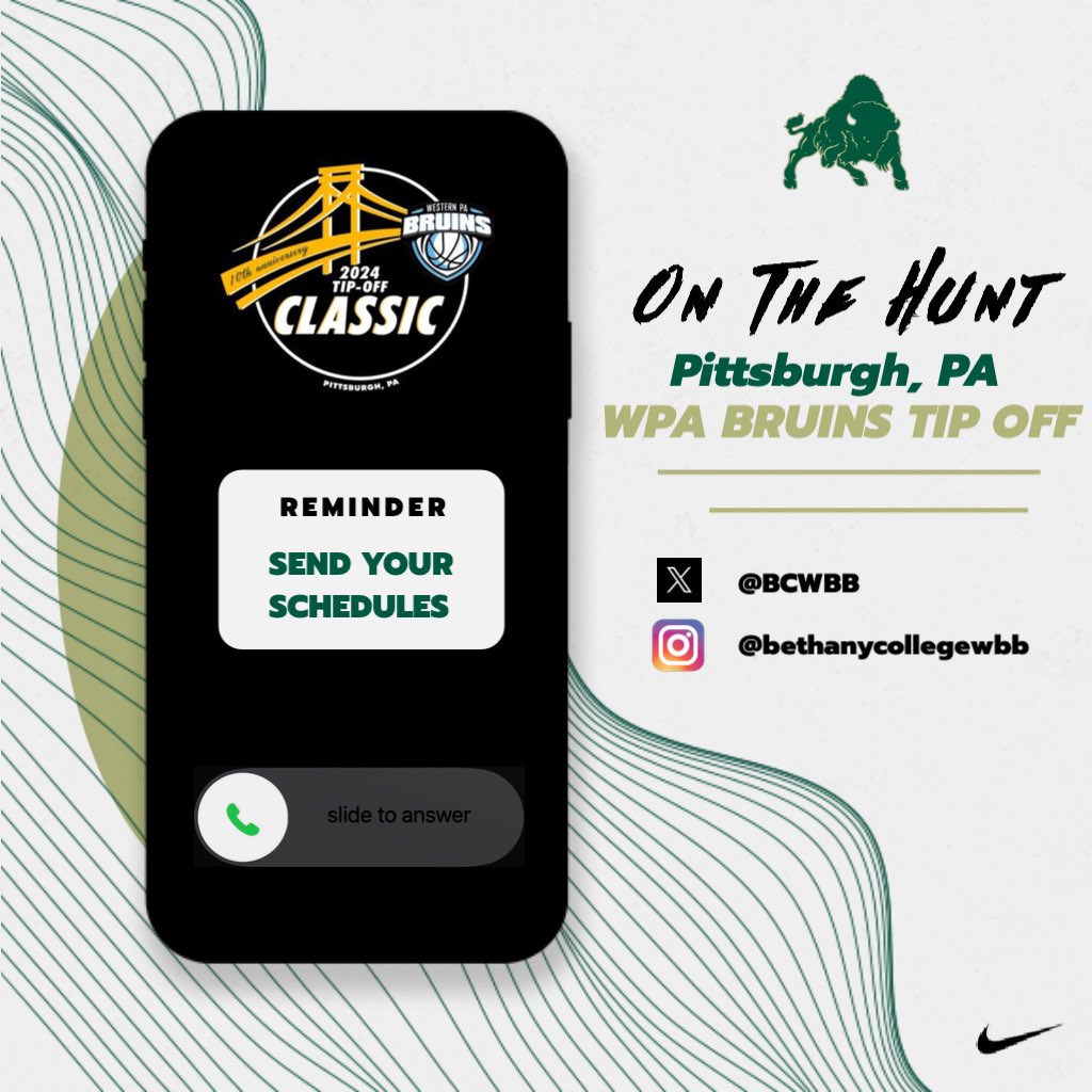 Watch Out Pittsburgh, we’re coming for ya! @CoachLopezzzz and @CoachTLev will be hitting the Bruins Tip off tomorrow to find future Bison 👀 Send us those schedules! #TheBisonWay 🦬