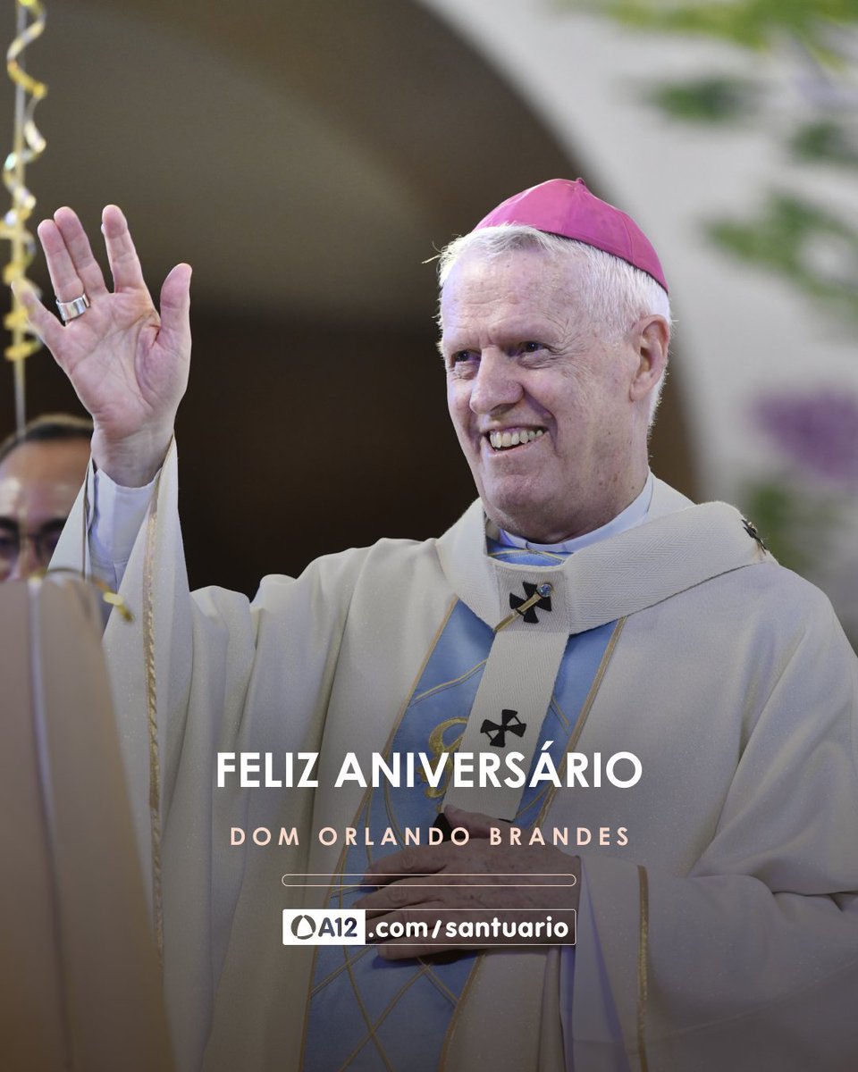 Parabéns pelos seus 78 anos, Dom Orlando! 🎂 Hoje celebramos o aniversário do nosso querido Arcebispo de Aparecida. Peçamos à Nossa Senhora Aparecida que continue intercedendo pela vida do nosso pastor, para que ele continue firme em sua vocação, levando a Palavra para todos. 🥰