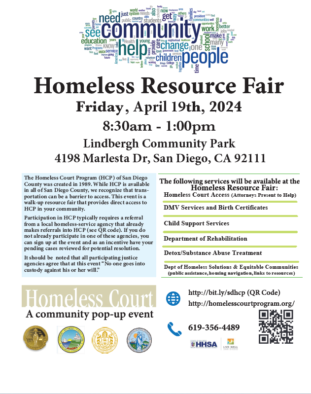 The @LiveWoWBus is bringing county resources and services to unhoused community members on Friday, April 19th, 8:30 AM- 1:00 PM at Lindberg Community Park. @SDCountyHHSA #OHS #OEqC