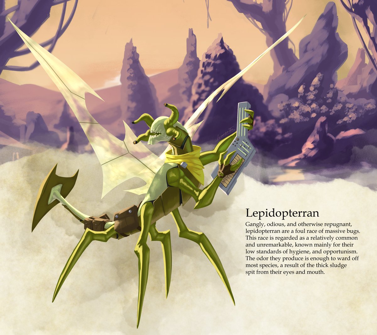 No 8, Lepidopterran

There's always a bard. Weirdly, this is another species that doesn't feel out of place in d&d.