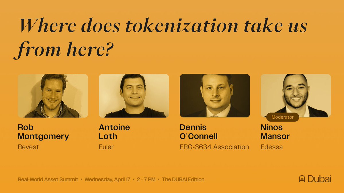 The spotlight shining on tokenization is brighter than ever. But what happens next? Next week in Dubai, we're excited for this panel to reveal what a tokenized future can look like!🔮