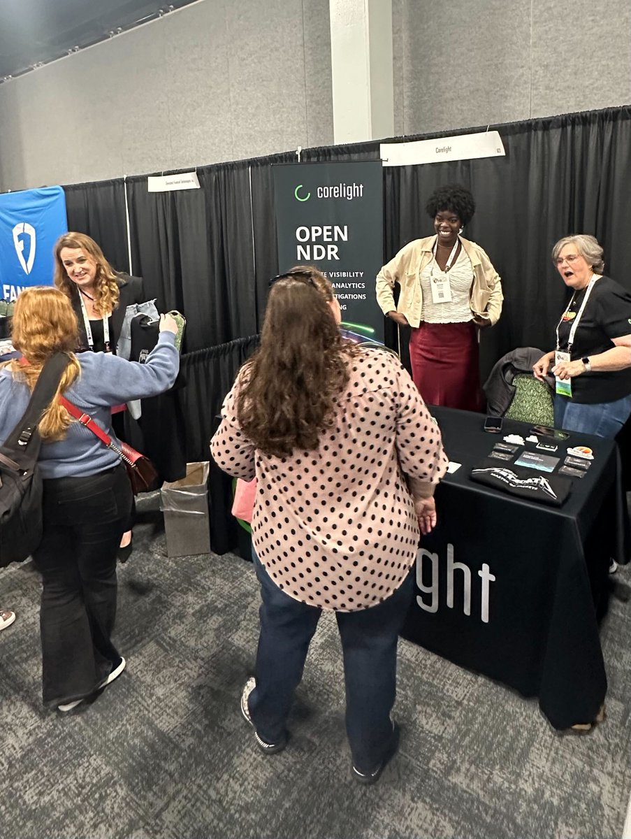 We're loving the energy here in Nashville at @WiCySorg  2024! If you're at #WiCyS, stop by our our booth to learn more about careers at Corelight. corelight.com/company/career…

#WomeninTech #WomeninCyber #CybersecurityJobs #WiCyS2024