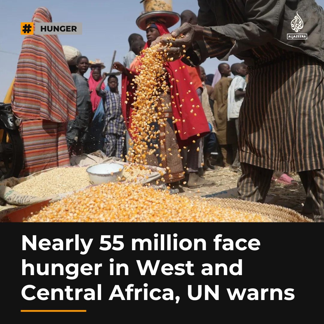 Nearly 55 million people will struggle to feed themselves in West and Central Africa as soaring prices and stagnating local production fuel a food crisis, warn UN agencies aje.io/6e9626