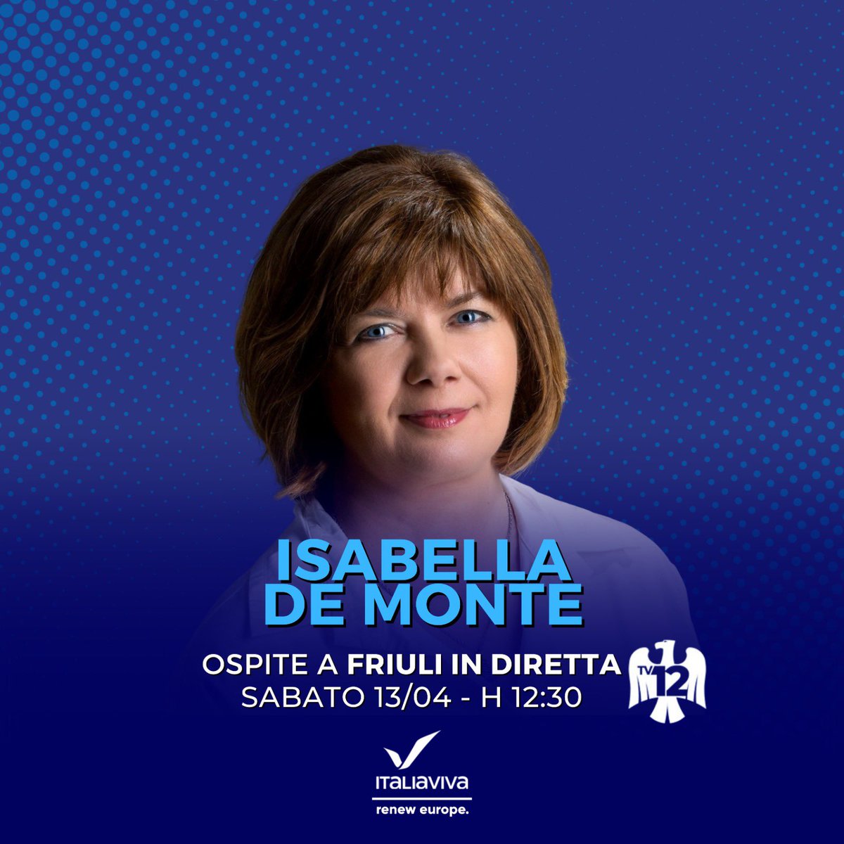 A domani con la nostra @IsabellaDeMonte su #TV12. Non mancate! 📺