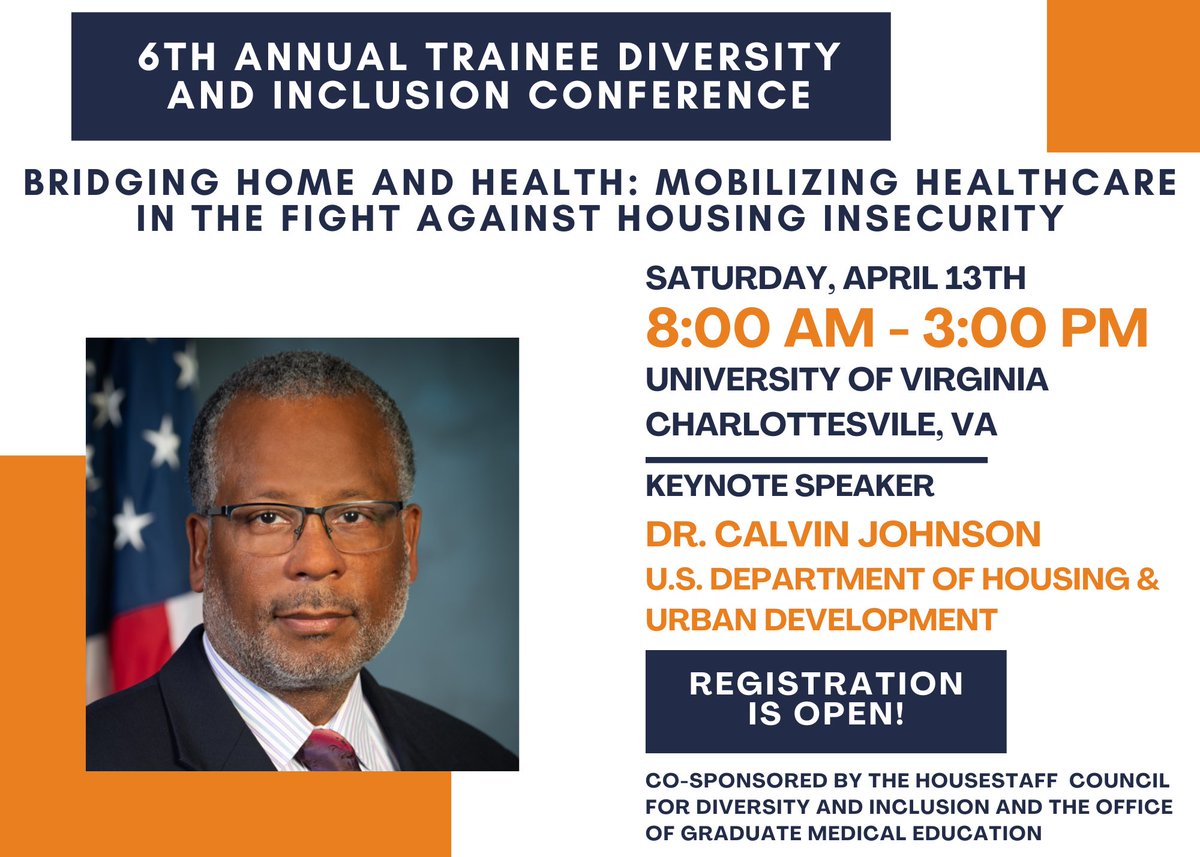 TOMORROW is the big day! Come check out #TDIC2024 and learn about the impact of housing insecurity in healthcare. Plus enjoy food from local, minority owned businesses! Can’t make it? Tune in virtually! Register below! @uvahealthnews @UVaGMEO @MedicineUVA @UVAMedAlum @HUDgov