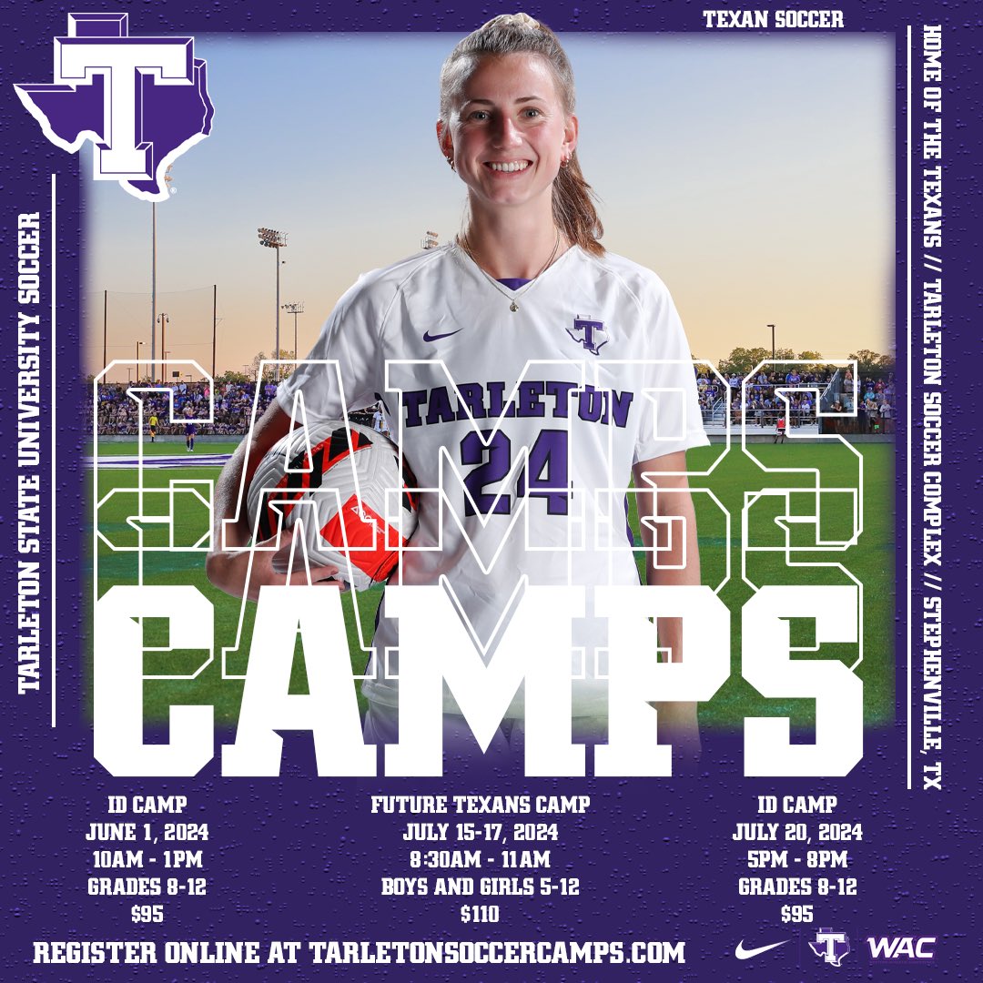 🚨Calling all soccer players!! 🚨 Whether you want to be a future Texan in the near future or in many years, there’s a camp for you!