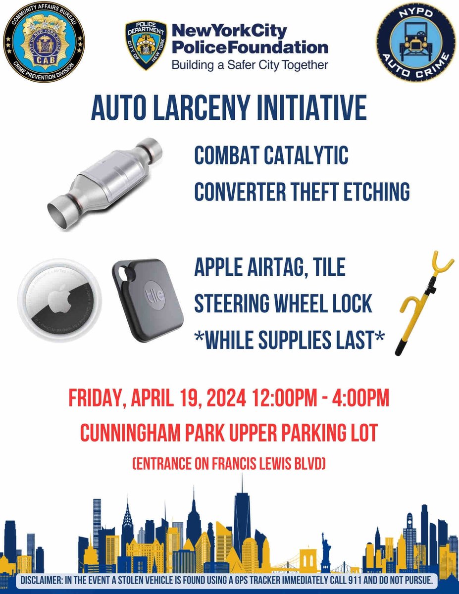 Come Join Us for Our Auto Crime Initiative to help fight Vehicle Theft!!👊 For More Information Please Reach out to your Local Precincts 🚨🚗🔑🔒#CrimePrevention
