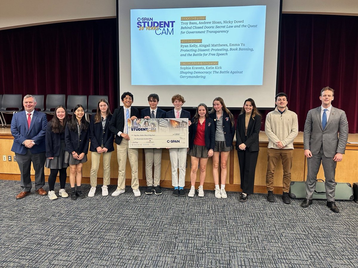 Thank you to @Senmarkey, @RepAuchincloss, @TownofBrookline, our cable partners @ComcastNewEng, & the students & staff from @DXSF_School for helping us to celebrate the three prize winning groups at Dexter Southfield School. Watch their work here: studentcam.org/winners24.htm