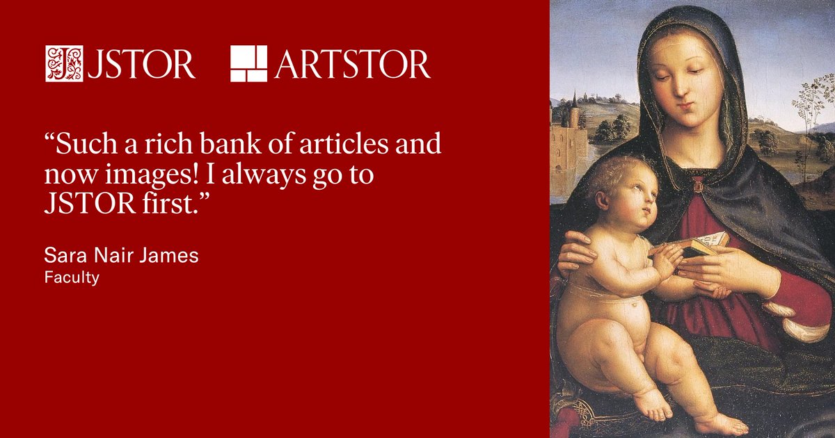 The finest #ArtHistory now within reach. With #Artstor's website ending on August 1, 2024, #JSTOR and Artstor are shaping research's future. Get started with Artstor on JSTOR: bit.ly/3I5X1Rx 📷 : Raphael. Madonna and Child with Book. c.1502-3. @nortonsimon.