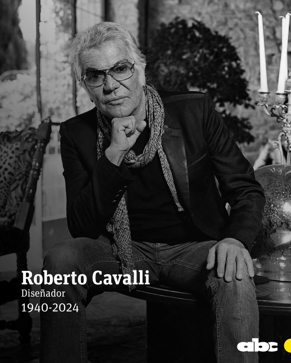 #ABCInmemoriam | Falleció el famoso diseñador italiano Roberto Cavalli a los 83 años, en su ciudad natal Florencia.

Cavalli estaba enfermo y en los últimos días su estado de salud empeoró.

El año pasado fue padre por sexta vez, tras su relación con la modelo sueca Sandra…
