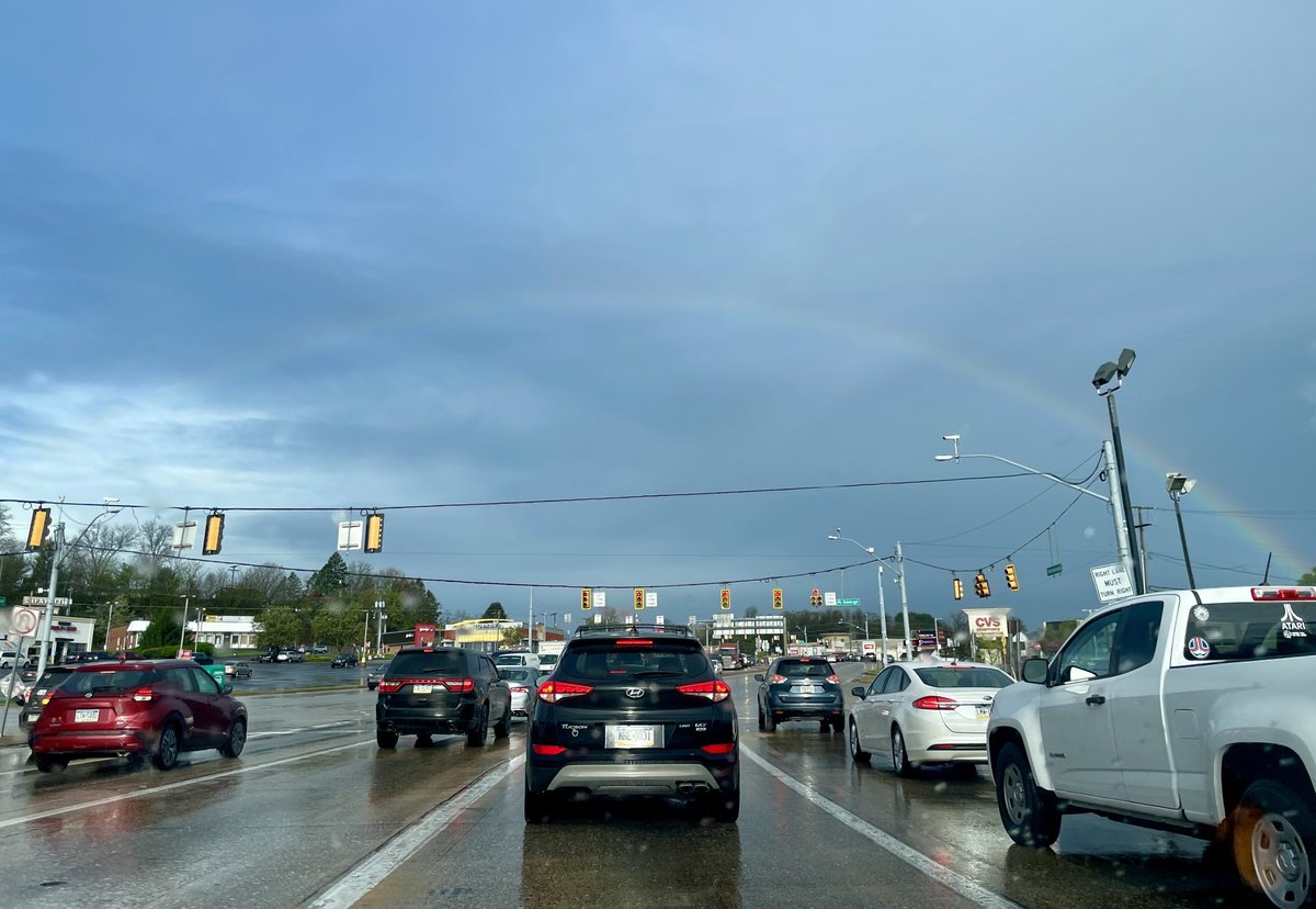 Saw this beautiful rainbow 🌈 today during morning commute. Rainbows are a beautiful natural phenomenon caused by the refraction, reflection, and dispersion of sunlight in water droplets. They symbolize hope, new beginnings, and good luck! #rainbow #hope
