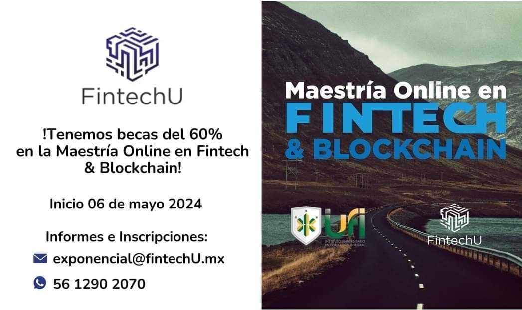 FintechU (@fintechumx1) on Twitter photo Si eres parte de la Comunidad <a href="/FinerioConnect/">Finerio Connect</a> tienes un Descuento del 60%!!!📱💻😎❤️ La única #MaestriaOnlineEnFintechBlockchain. Inicia 06/may/2024.
Más información: wa.link/a2jqe3
#DesayunaComeCenaFintech Si eres parte de la Comunidad <a href="/FinerioConnect/">Finerio Connect</a> tienes un Descuento del 60%!!!📱💻😎❤️ La única #MaestriaOnlineEnFintechBlockchain. Inicia 06/may/2024.
Más información: wa.link/a2jqe3
#DesayunaComeCenaFintech
