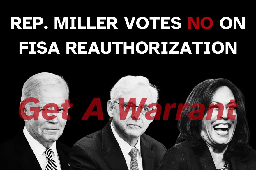 I voted NO on reauthorizing FISA without a warrant requirement and serious reforms. FISA was abused by Obama to spy on the Trump campaign & spying has been abused by Biden to spy on his critics including @TuckerCarlson.