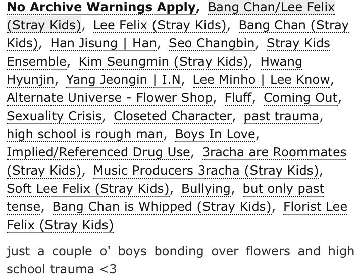 mothywrites's tweet photo. i bloom (just for you) 
- chnlx flower shop au
- not rated
- 8.5k || 5 chapters
- fluff, only mildly suggestive
https://t.co/TIvxRVEaJ5 https://t.co/qrqWN5Ywmv