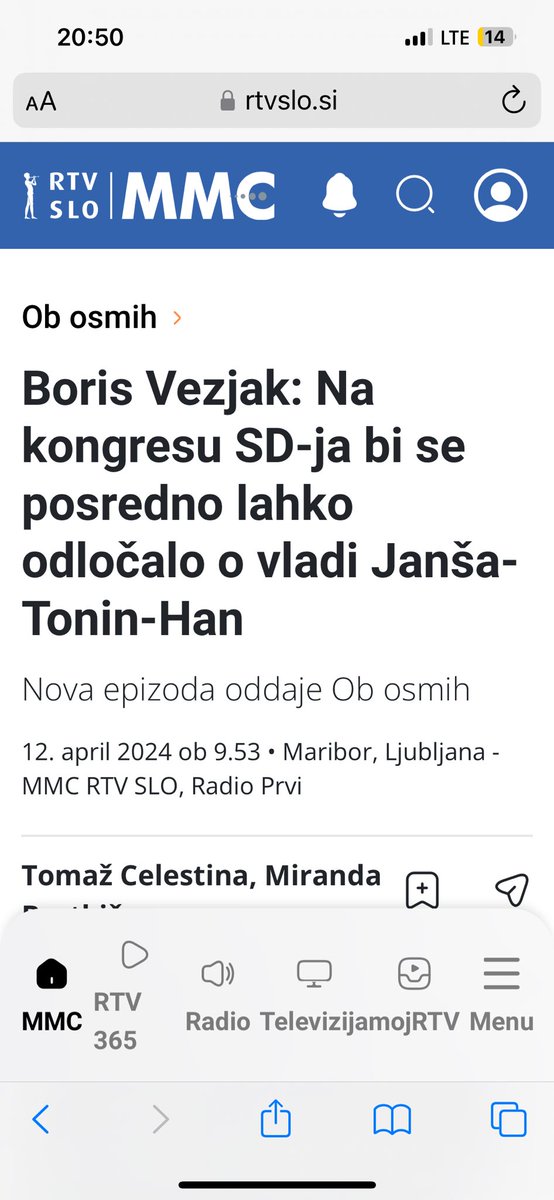 Na Radiu Slovenija pred kongresom SD sramoten agitprop filozofa Borisa Vezjak zoper enega od kandidatov, Matjaža Hana. Tako to zgleda, ko Svoboda “depolitizira” javno RTV…