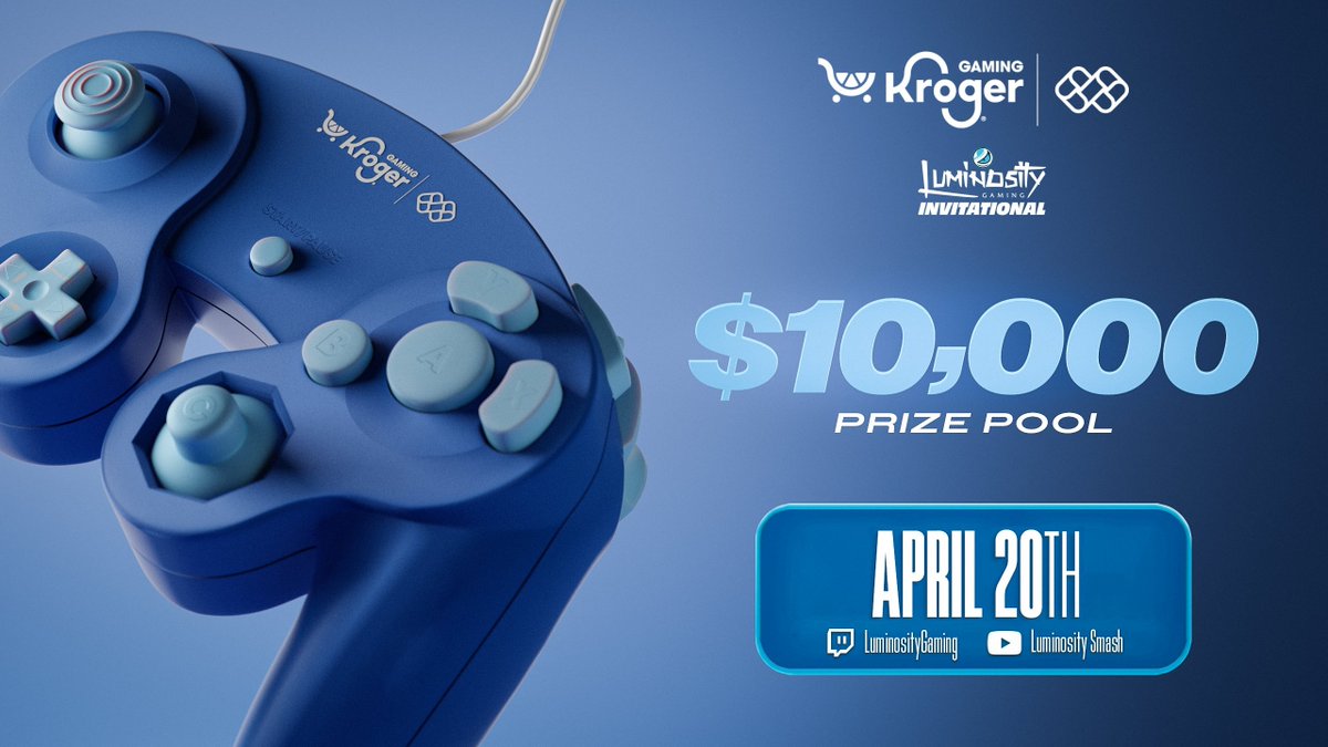 .@Luminosity has partnered with Kroger for the Luminosity Invitational. The one-day event will be hosted in Miami, Florida, at the ROK Esports Center on April 20th, 2024, and will feature ten of the top competitors in Super Smash Bros Ultimate. READ: bit.ly/4atFEqU