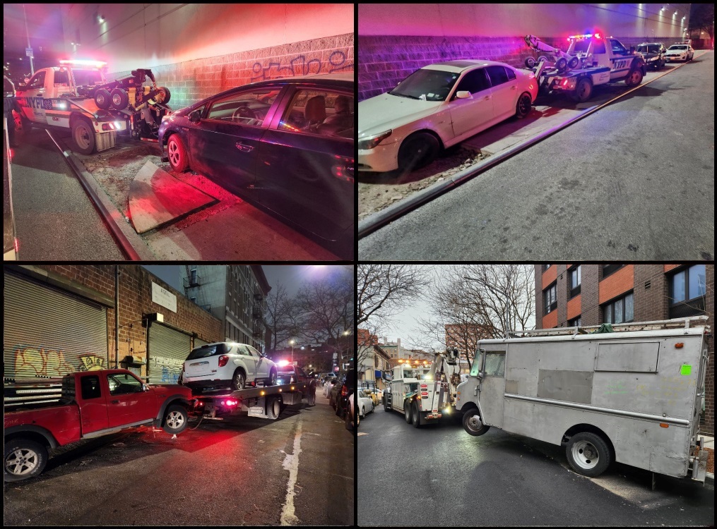 Last night in a joint effort with @NYPD42Pct and @NYCSanitation, we removed 2️⃣5️⃣ unregistered and abandoned vehicles from the streets. Let's be sure all vehicles on the streets are properly registered. Great job by everyone involved!