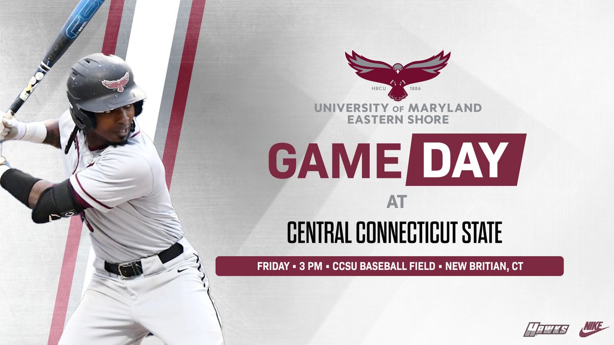 ⚾️GAMEDAY⚾️ The University of Maryland Eastern Shore Hawks begin their weekend series at Central Connecticut State today at 3 pm. Live Stats - ccsubluedevils.com/sports/bsb/202… Watch - necfrontrow.com/home