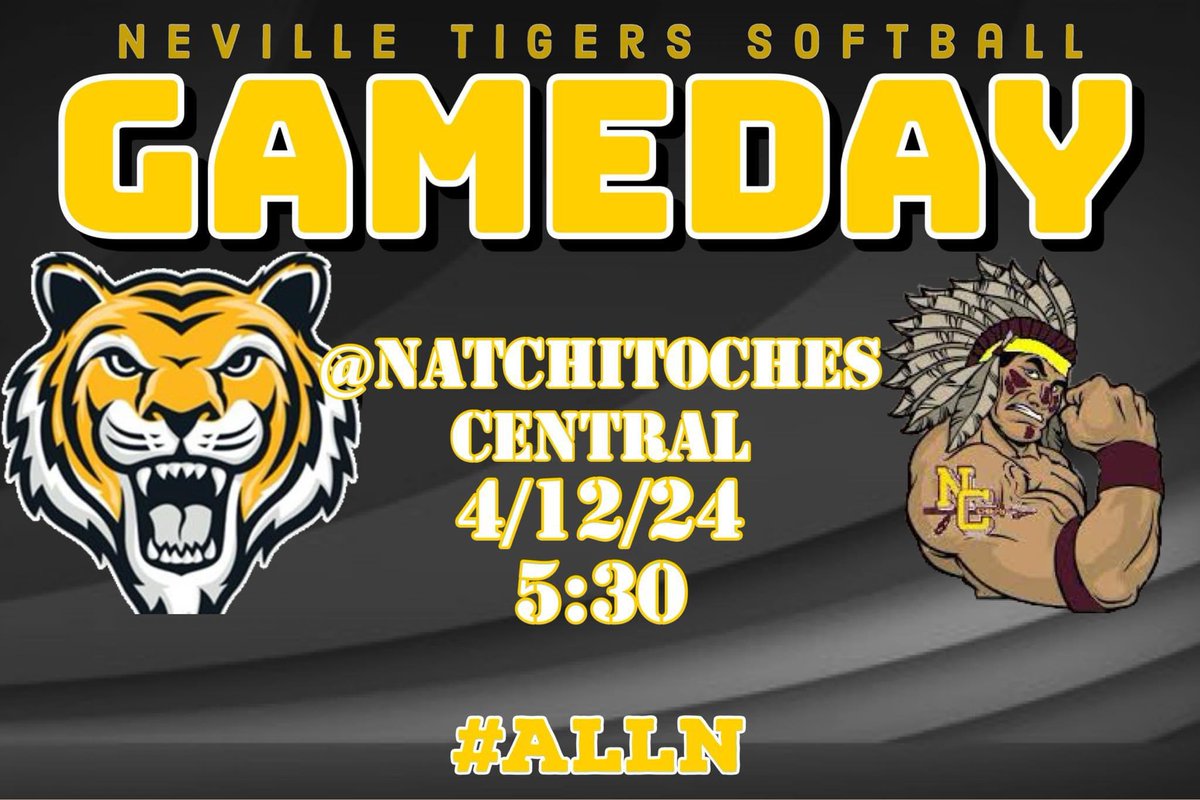 NevilleSoftball's tweet photo. Playoff Round 1 today! Off to Natchitoches! 

NCHS has their own livestream…check it out on the link below if you can’t make the trip! 

https://t.co/EfVM3BH616

#ALLN #Round1 https://t.co/AcTq2ZgOsj