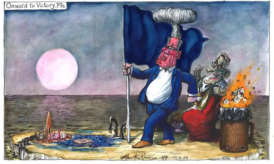 Martin Rowson on Keir Starmer’s march to victory – political cartoon gallery in London original-political-cartoon.com