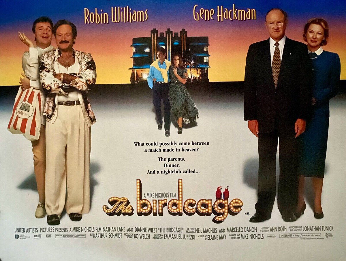 The #LOLmovies are on #LaffTV (CH. 7.3 in #Detroit/#yqg.) Stay up late tonight and watch the 1996 comedy #TheBirdcage at midnight. It stars #RobinWilliams #NathanLane #GeneHackman and  #DianneWiest. This is a remake of the 1978 French film #LaCageAuxFolles and a major #LGBTQpix.